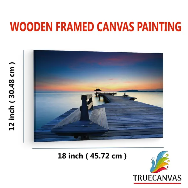 Multicolor_Thailand_Beach_Pier,_Sun,_Sunset,_Wooden_Framed_Canvas_Paintings_|_For_Living_Room_|_Bedroom_|_Office_|_Gallery_|_Ready_Wall_Mount_Canvas_Wall_Art_Painting_|_Size_-_12_X_18In,_Ct0652