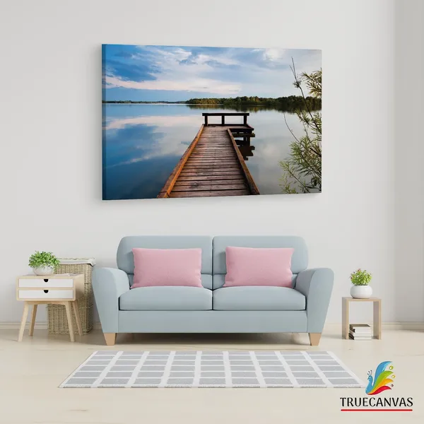 Multicolor_Wooden_Pier_On_Big_Lake,_Wooden_Framed_Canvas_Paintings_|_For_Living_Room_|_Bedroom_|_Office_|_Gallery_|_Ready_Wall_Mount_Canvas_Wall_Art_Painting_|_Size_-_12_X_18In,_Ct0658