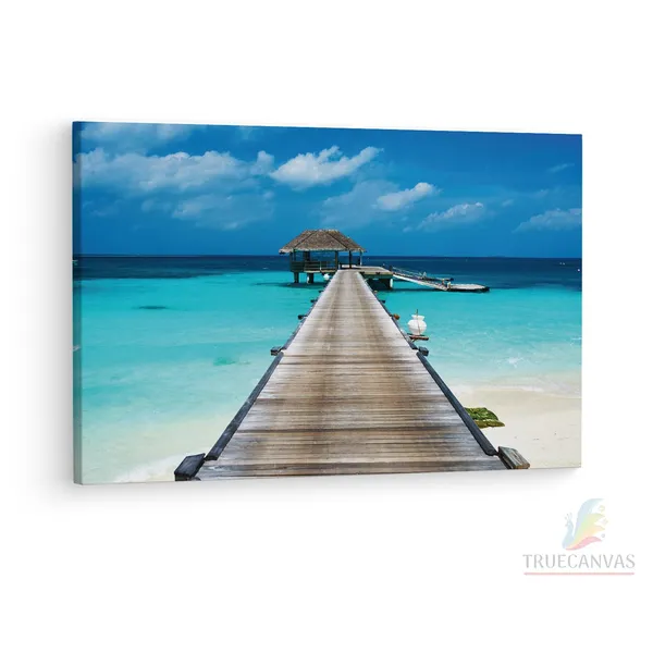 Multicolor_Tropical_Pier,_Wooden_Framed_Canvas_Paintings_|_For_Living_Room_|_Bedroom_|_Office_|_Gallery_|_Ready_Wall_Mount_Canvas_Wall_Art_Painting_|_Size_-_12_X_18In,_Ct0662