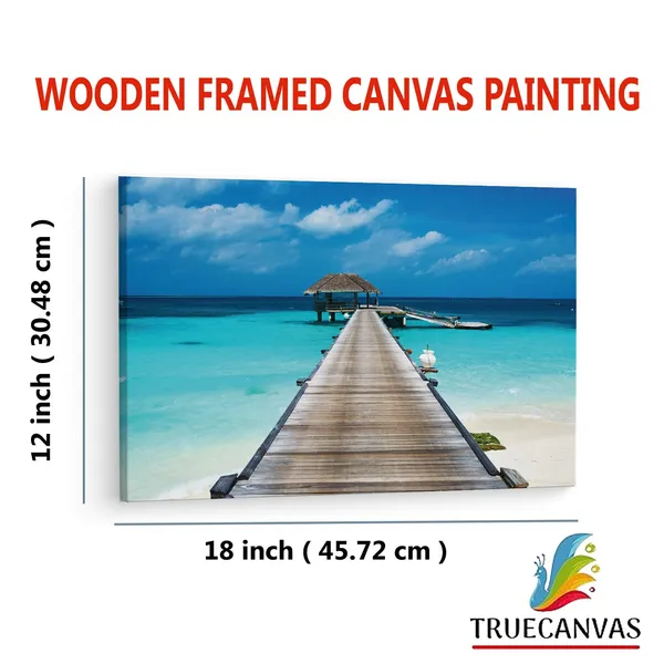Multicolor_Tropical_Pier,_Wooden_Framed_Canvas_Paintings_|_For_Living_Room_|_Bedroom_|_Office_|_Gallery_|_Ready_Wall_Mount_Canvas_Wall_Art_Painting_|_Size_-_12_X_18In,_Ct0662