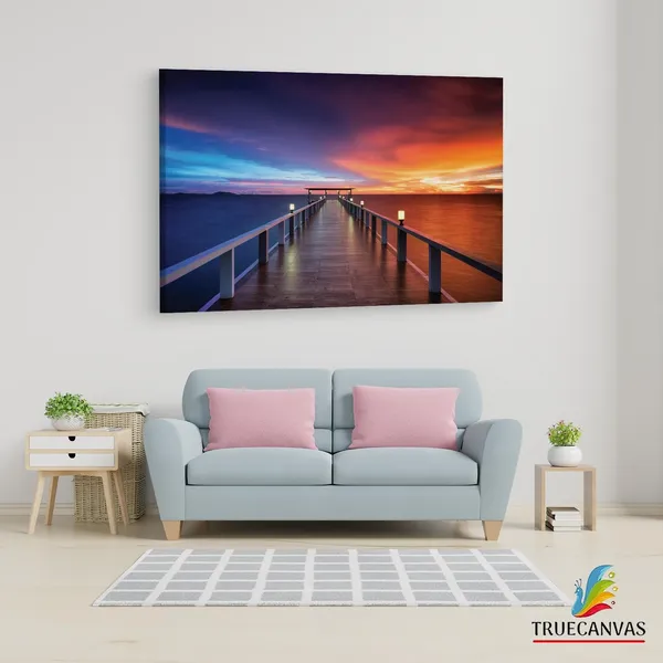 Multicolor_Path_Bridge_Sun_Sunset,_Wooden_Framed_Canvas_Paintings_|_For_Living_Room_|_Bedroom_|_Office_|_Gallery_|_Ready_Wall_Mount_Canvas_Wall_Art_Painting_|_Size_-_12_X_18In,_Ct0664
