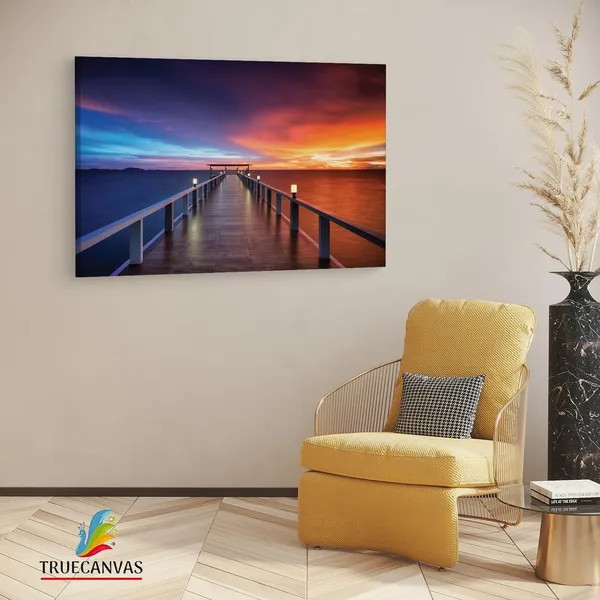 Multicolor_Path_Bridge_Sun_Sunset,_Wooden_Framed_Canvas_Paintings_|_For_Living_Room_|_Bedroom_|_Office_|_Gallery_|_Ready_Wall_Mount_Canvas_Wall_Art_Painting_|_Size_-_12_X_18In,_Ct0664