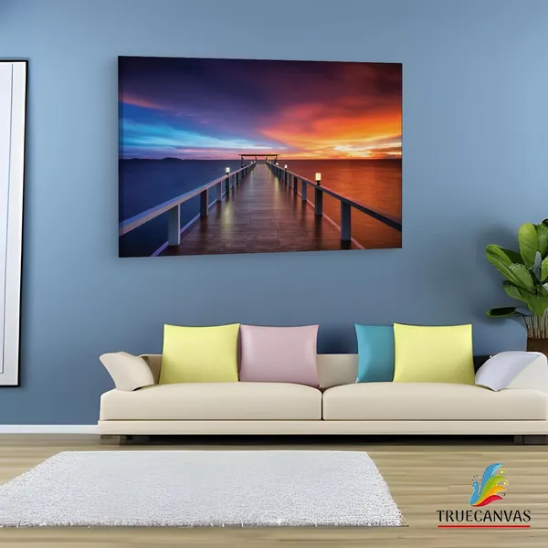 Multicolor_Path_Bridge_Sun_Sunset,_Wooden_Framed_Canvas_Paintings_|_For_Living_Room_|_Bedroom_|_Office_|_Gallery_|_Ready_Wall_Mount_Canvas_Wall_Art_Painting_|_Size_-_12_X_18In,_Ct0664
