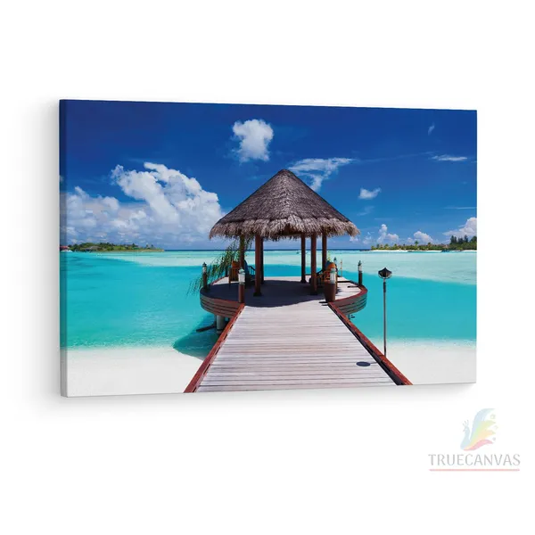 Multicolor_Jetty_With_Amazing_Ocean_Wall,_Wooden_Framed_Canvas_Paintings_|_For_Living_Room_|_Bedroom_|_Office_|_Gallery_|_Ready_Wall_Mount_Canvas_Wall_Art_Painting_|_Size_-_12_X_18In,_Ct0665