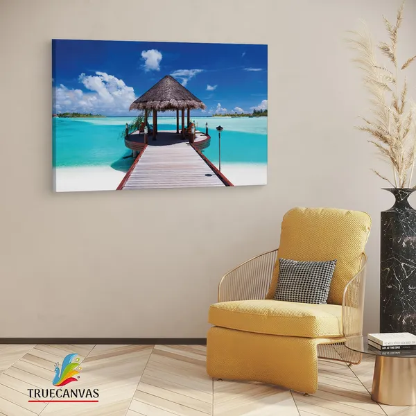 Multicolor_Jetty_With_Amazing_Ocean_Wall,_Wooden_Framed_Canvas_Paintings_|_For_Living_Room_|_Bedroom_|_Office_|_Gallery_|_Ready_Wall_Mount_Canvas_Wall_Art_Painting_|_Size_-_12_X_18In,_Ct0665