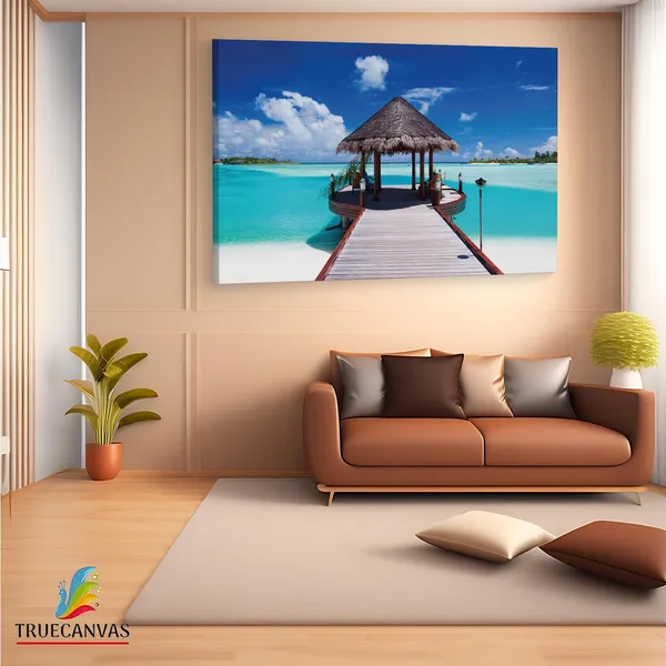 Multicolor_Jetty_With_Amazing_Ocean_Wall,_Wooden_Framed_Canvas_Paintings_|_For_Living_Room_|_Bedroom_|_Office_|_Gallery_|_Ready_Wall_Mount_Canvas_Wall_Art_Painting_|_Size_-_12_X_18In,_Ct0665