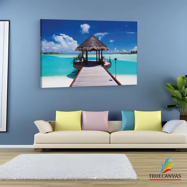 Multicolor_Jetty_With_Amazing_Ocean_Wall,_Wooden_Framed_Canvas_Paintings_|_For_Living_Room_|_Bedroom_|_Office_|_Gallery_|_Ready_Wall_Mount_Canvas_Wall_Art_Painting_|_Size_-_12_X_18In,_Ct0665