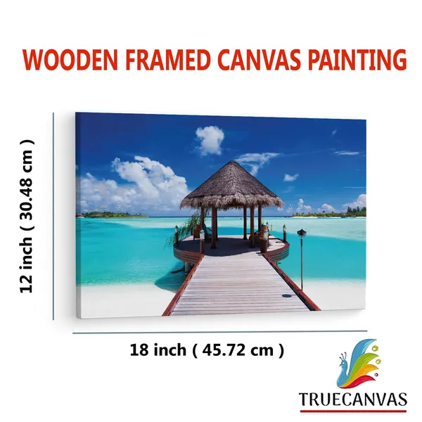 Multicolor_Jetty_With_Amazing_Ocean_Wall,_Wooden_Framed_Canvas_Paintings_|_For_Living_Room_|_Bedroom_|_Office_|_Gallery_|_Ready_Wall_Mount_Canvas_Wall_Art_Painting_|_Size_-_12_X_18In,_Ct0665