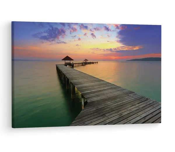 Multicolor_Ocean_Pier_Mura,_Wooden_Framed_Canvas_Paintings_|_For_Living_Room_|_Bedroom_|_Office_|_Gallery_|_Ready_Wall_Mount_Canvas_Wall_Art_Painting_|_Size_-_12_X_18In,_Ct0668
