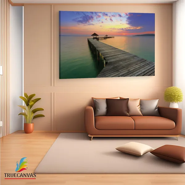 Multicolor_Ocean_Pier_Mura,_Wooden_Framed_Canvas_Paintings_|_For_Living_Room_|_Bedroom_|_Office_|_Gallery_|_Ready_Wall_Mount_Canvas_Wall_Art_Painting_|_Size_-_12_X_18In,_Ct0668