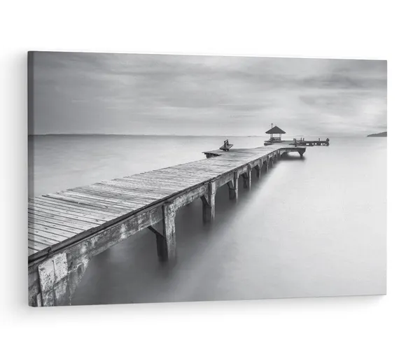Multicolor_Wooden_Sea_Bridge_Seascape,_Wooden_Framed_Canvas_Paintings_|_For_Living_Room_|_Bedroom_|_Office_|_Gallery_|_Ready_Wall_Mount_Canvas_Wall_Art_Painting_|_Size_-_12_X_18In,_Ct0670