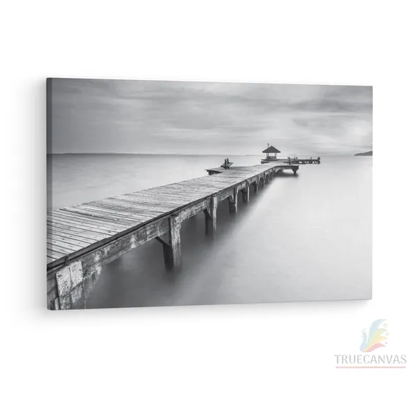 Multicolor_Wooden_Sea_Bridge_Seascape,_Wooden_Framed_Canvas_Paintings_|_For_Living_Room_|_Bedroom_|_Office_|_Gallery_|_Ready_Wall_Mount_Canvas_Wall_Art_Painting_|_Size_-_12_X_18In,_Ct0670