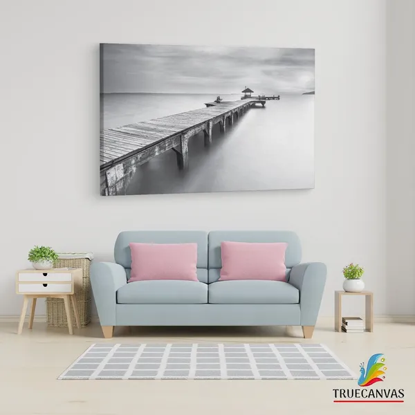 Multicolor_Wooden_Sea_Bridge_Seascape,_Wooden_Framed_Canvas_Paintings_|_For_Living_Room_|_Bedroom_|_Office_|_Gallery_|_Ready_Wall_Mount_Canvas_Wall_Art_Painting_|_Size_-_12_X_18In,_Ct0670