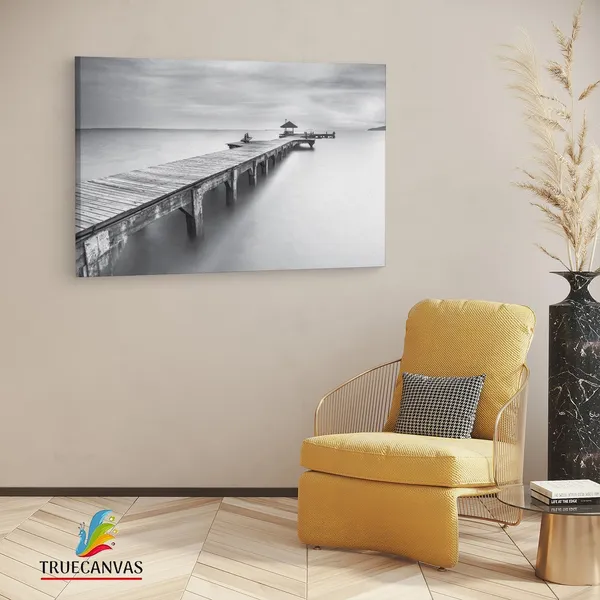 Multicolor_Wooden_Sea_Bridge_Seascape,_Wooden_Framed_Canvas_Paintings_|_For_Living_Room_|_Bedroom_|_Office_|_Gallery_|_Ready_Wall_Mount_Canvas_Wall_Art_Painting_|_Size_-_12_X_18In,_Ct0670