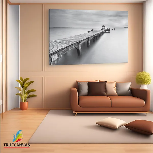 Multicolor_Wooden_Sea_Bridge_Seascape,_Wooden_Framed_Canvas_Paintings_|_For_Living_Room_|_Bedroom_|_Office_|_Gallery_|_Ready_Wall_Mount_Canvas_Wall_Art_Painting_|_Size_-_12_X_18In,_Ct0670