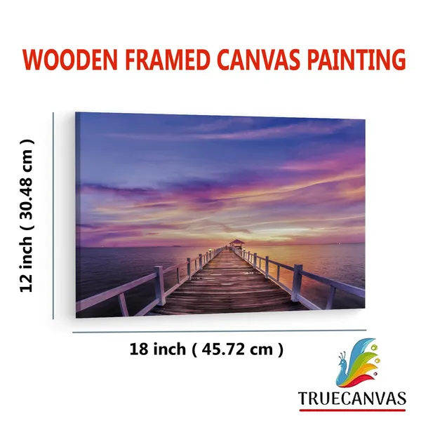 Multicolor_Wooden_Bridge_Under_Purple,_Wooden_Framed_Canvas_Paintings_|_For_Living_Room_|_Bedroom_|_Office_|_Gallery_|_Ready_Wall_Mount_Canvas_Wall_Art_Painting_|_Size_-_12_X_18In,_Ct0676