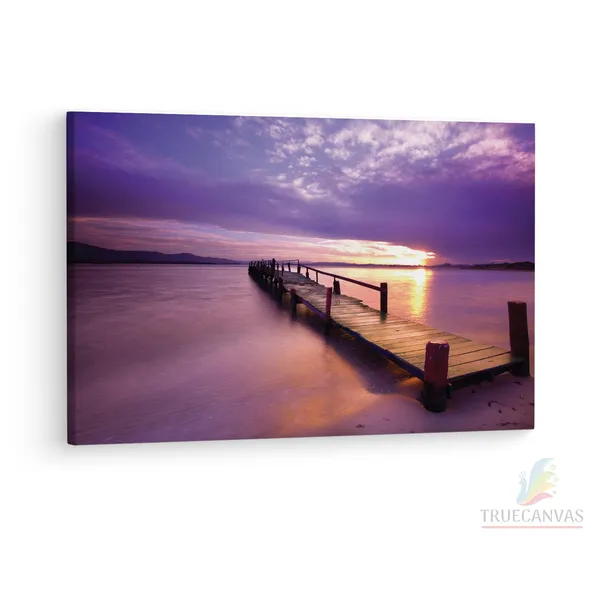 Multicolor_Sunset_Lake_Boardwalk,_Wooden_Framed_Canvas_Paintings_|_For_Living_Room_|_Bedroom_|_Office_|_Gallery_|_Ready_Wall_Mount_Canvas_Wall_Art_Painting_|_Size_-_12_X_18In,_Ct0679