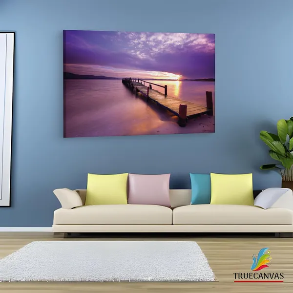 Multicolor_Sunset_Lake_Boardwalk,_Wooden_Framed_Canvas_Paintings_|_For_Living_Room_|_Bedroom_|_Office_|_Gallery_|_Ready_Wall_Mount_Canvas_Wall_Art_Painting_|_Size_-_12_X_18In,_Ct0679