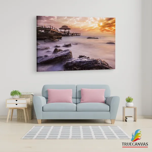 Multicolor_Obraz_Mlha_Nad_Mo?Em,_Wooden_Framed_Canvas_Paintings_|_For_Living_Room_|_Bedroom_|_Office_|_Gallery_|_Ready_Wall_Mount_Canvas_Wall_Art_Painting_|_Size_-_12_X_18In,_Ct0680