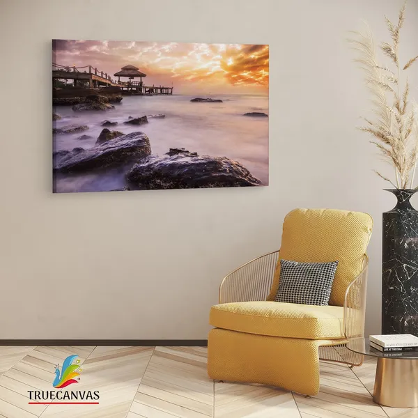 Multicolor_Obraz_Mlha_Nad_Mo?Em,_Wooden_Framed_Canvas_Paintings_|_For_Living_Room_|_Bedroom_|_Office_|_Gallery_|_Ready_Wall_Mount_Canvas_Wall_Art_Painting_|_Size_-_12_X_18In,_Ct0680