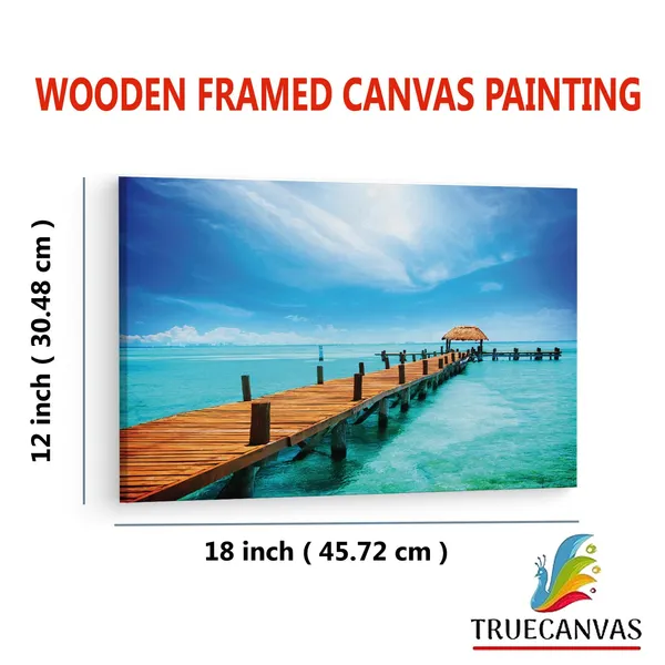Multicolor_Tropic_Paradise_Jetty_Mexico,_Wooden_Framed_Canvas_Paintings_|_For_Living_Room_|_Bedroom_|_Office_|_Gallery_|_Ready_Wall_Mount_Canvas_Wall_Art_Painting_|_Size_-_12_X_18In,_Ct0684