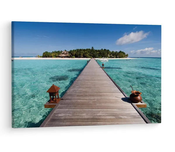 Multicolor_Plyazh_Ostrov,_Wooden_Framed_Canvas_Paintings_|_For_Living_Room_|_Bedroom_|_Office_|_Gallery_|_Ready_Wall_Mount_Canvas_Wall_Art_Painting_|_Size_-_12_X_18In,_Ct0688