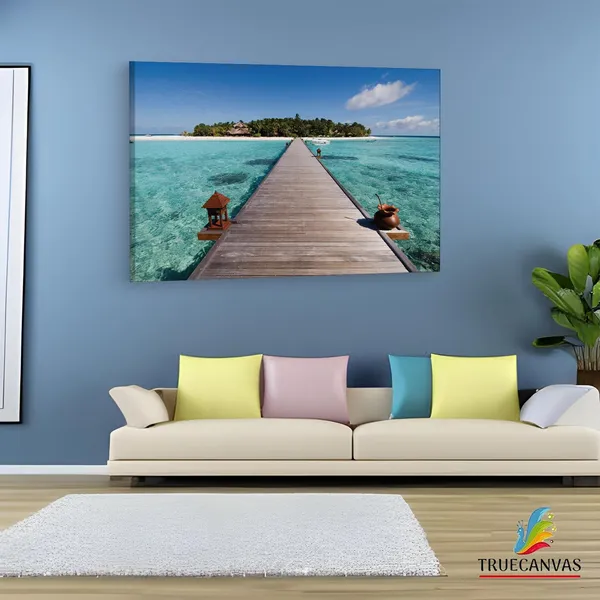 Multicolor_Plyazh_Ostrov,_Wooden_Framed_Canvas_Paintings_|_For_Living_Room_|_Bedroom_|_Office_|_Gallery_|_Ready_Wall_Mount_Canvas_Wall_Art_Painting_|_Size_-_12_X_18In,_Ct0688