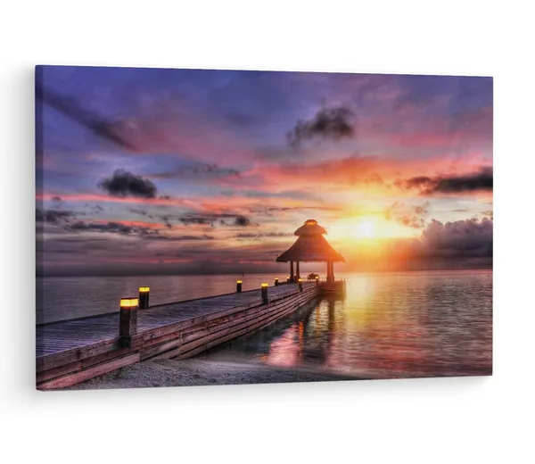 Multicolor_Papermoon_Fototapete_Maldives,_Wooden_Framed_Canvas_Paintings_|_For_Living_Room_|_Bedroom_|_Office_|_Gallery_|_Ready_Wall_Mount_Canvas_Wall_Art_Painting_|_Size_-_12_X_18In,_Ct0690