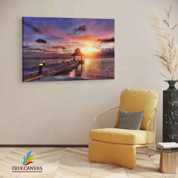 Multicolor_Papermoon_Fototapete_Maldives,_Wooden_Framed_Canvas_Paintings_|_For_Living_Room_|_Bedroom_|_Office_|_Gallery_|_Ready_Wall_Mount_Canvas_Wall_Art_Painting_|_Size_-_12_X_18In,_Ct0690