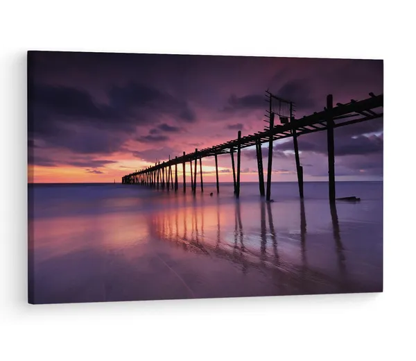 Multicolor_Wall_Mural_Wooden_Pier,_Wooden_Framed_Canvas_Paintings_|_For_Living_Room_|_Bedroom_|_Office_|_Gallery_|_Ready_Wall_Mount_Canvas_Wall_Art_Painting_|_Size_-_12_X_18In,_Ct0691