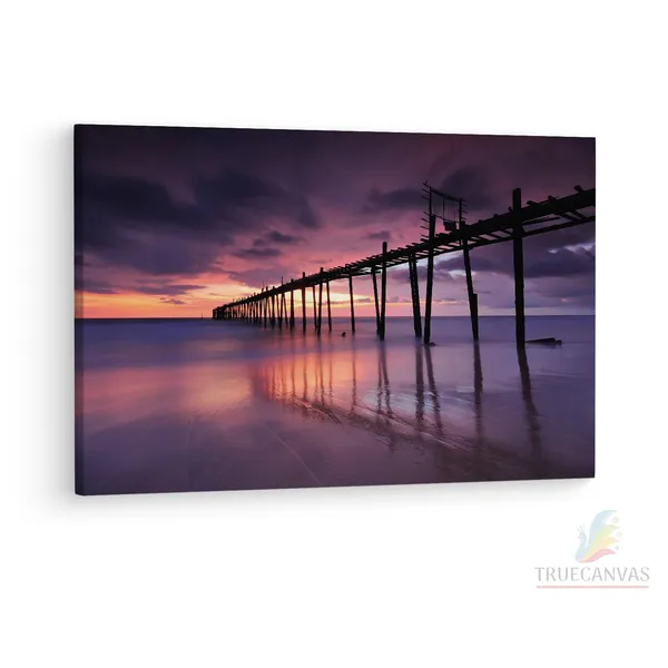 Multicolor_Wall_Mural_Wooden_Pier,_Wooden_Framed_Canvas_Paintings_|_For_Living_Room_|_Bedroom_|_Office_|_Gallery_|_Ready_Wall_Mount_Canvas_Wall_Art_Painting_|_Size_-_12_X_18In,_Ct0691