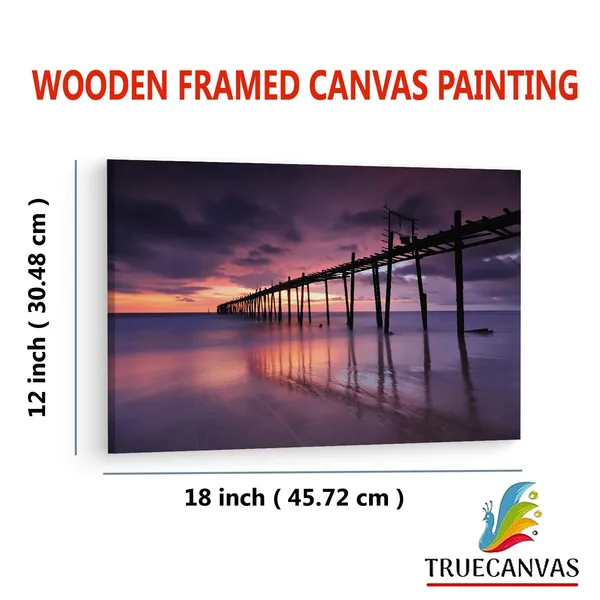 Multicolor_Wall_Mural_Wooden_Pier,_Wooden_Framed_Canvas_Paintings_|_For_Living_Room_|_Bedroom_|_Office_|_Gallery_|_Ready_Wall_Mount_Canvas_Wall_Art_Painting_|_Size_-_12_X_18In,_Ct0691