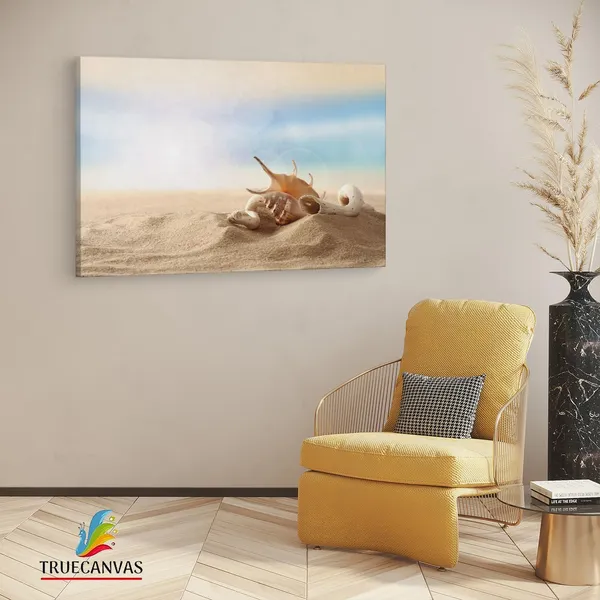 Multicolor_Seashell_Sand,_Wooden_Framed_Canvas_Paintings_|_For_Living_Room_|_Bedroom_|_Office_|_Gallery_|_Ready_Wall_Mount_Canvas_Wall_Art_Painting_|_Size_-_12_X_18In,_Ct0698