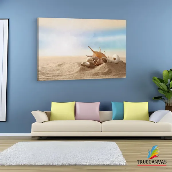 Multicolor_Seashell_Sand,_Wooden_Framed_Canvas_Paintings_|_For_Living_Room_|_Bedroom_|_Office_|_Gallery_|_Ready_Wall_Mount_Canvas_Wall_Art_Painting_|_Size_-_12_X_18In,_Ct0698