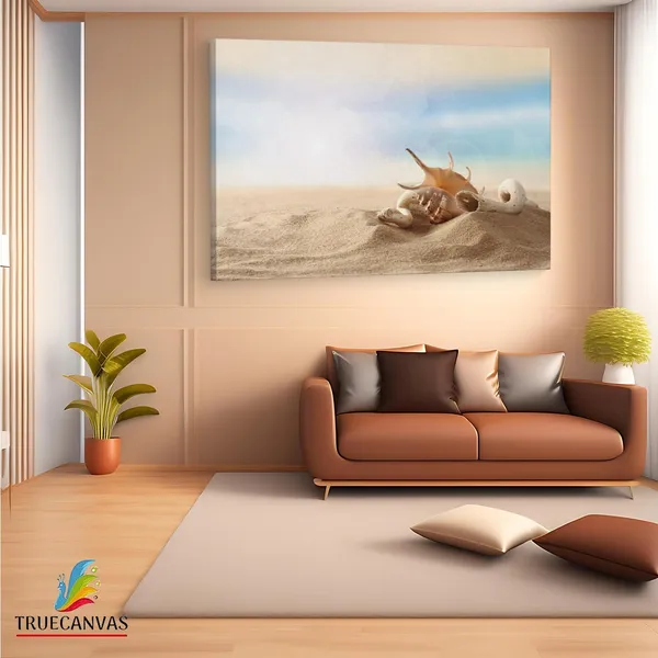 Multicolor_Seashell_Sand,_Wooden_Framed_Canvas_Paintings_|_For_Living_Room_|_Bedroom_|_Office_|_Gallery_|_Ready_Wall_Mount_Canvas_Wall_Art_Painting_|_Size_-_12_X_18In,_Ct0698