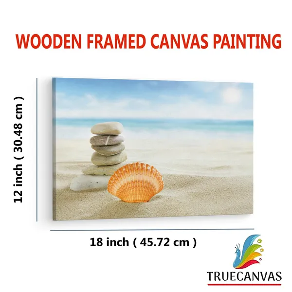 Multicolor_Golden_Sand_Beach_Shell,_Wooden_Framed_Canvas_Paintings_|_For_Living_Room_|_Bedroom_|_Office_|_Gallery_|_Ready_Wall_Mount_Canvas_Wall_Art_Painting_|_Size_-_12_X_18In,_Ct0700