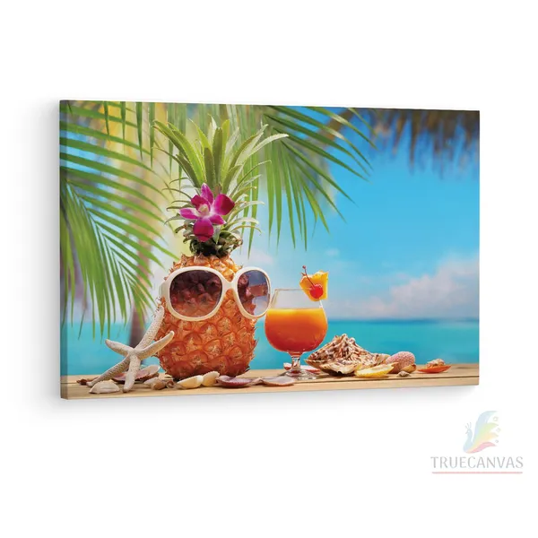 Multicolor_Ms_Ananas_Cup_Cocktail_On_Beach,_Wooden_Framed_Canvas_Paintings_|_For_Living_Room_|_Bedroom_|_Office_|_Gallery_|_Ready_Wall_Mount_Canvas_Wall_Art_Painting_|_Size_-_12_X_18In,_Ct0705
