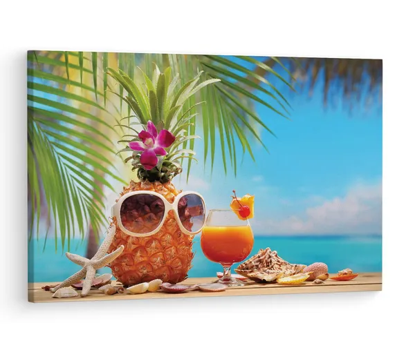 Multicolor_Ms_Ananas_Cup_Cocktail_On_Beach,_Wooden_Framed_Canvas_Paintings_|_For_Living_Room_|_Bedroom_|_Office_|_Gallery_|_Ready_Wall_Mount_Canvas_Wall_Art_Painting_|_Size_-_12_X_18In,_Ct0705