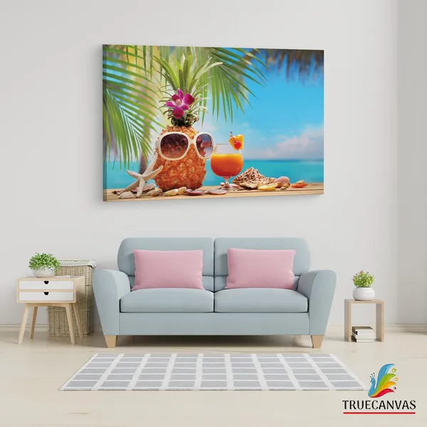 Multicolor_Ms_Ananas_Cup_Cocktail_On_Beach,_Wooden_Framed_Canvas_Paintings_|_For_Living_Room_|_Bedroom_|_Office_|_Gallery_|_Ready_Wall_Mount_Canvas_Wall_Art_Painting_|_Size_-_12_X_18In,_Ct0705