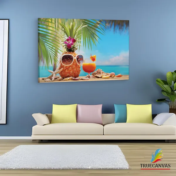 Multicolor_Ms_Ananas_Cup_Cocktail_On_Beach,_Wooden_Framed_Canvas_Paintings_|_For_Living_Room_|_Bedroom_|_Office_|_Gallery_|_Ready_Wall_Mount_Canvas_Wall_Art_Painting_|_Size_-_12_X_18In,_Ct0705