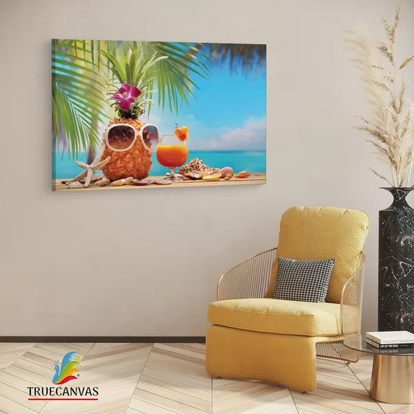 Multicolor_Ms_Ananas_Cup_Cocktail_On_Beach,_Wooden_Framed_Canvas_Paintings_|_For_Living_Room_|_Bedroom_|_Office_|_Gallery_|_Ready_Wall_Mount_Canvas_Wall_Art_Painting_|_Size_-_12_X_18In,_Ct0705