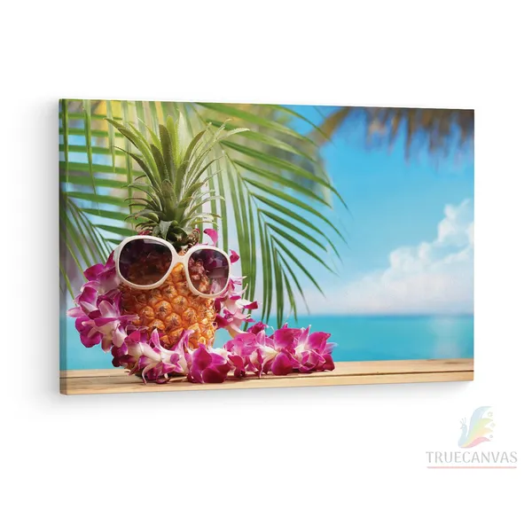 Multicolor_Beach_Party_Starfish_Pineapple,_Wooden_Framed_Canvas_Paintings_|_For_Living_Room_|_Bedroom_|_Office_|_Gallery_|_Ready_Wall_Mount_Canvas_Wall_Art_Painting_|_Size_-_12_X_18In,_Ct0706