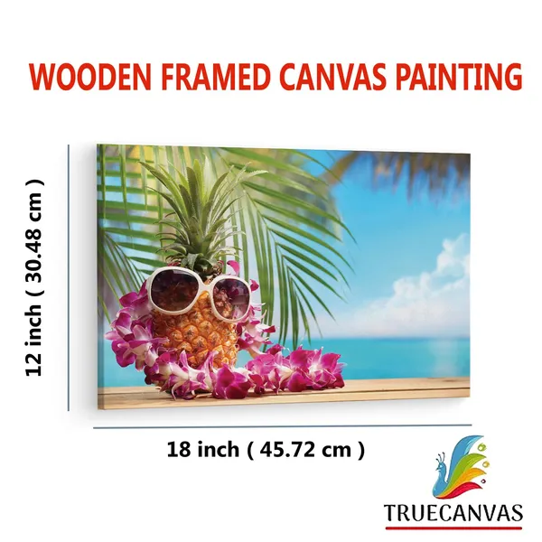 Multicolor_Beach_Party_Starfish_Pineapple,_Wooden_Framed_Canvas_Paintings_|_For_Living_Room_|_Bedroom_|_Office_|_Gallery_|_Ready_Wall_Mount_Canvas_Wall_Art_Painting_|_Size_-_12_X_18In,_Ct0706