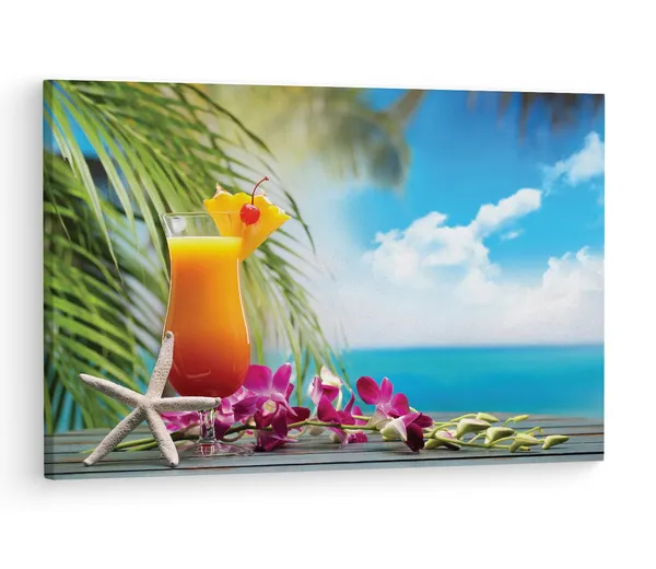 Multicolor_Tropical_Drink,_Sea,_Cocktail,_Wooden_Framed_Canvas_Paintings_|_For_Living_Room_|_Bedroom_|_Office_|_Gallery_|_Ready_Wall_Mount_Canvas_Wall_Art_Painting_|_Size_-_12_X_18In,_Ct0707