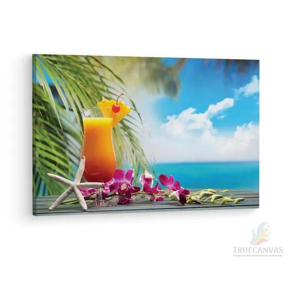 Multicolor_Tropical_Drink,_Sea,_Cocktail,_Wooden_Framed_Canvas_Paintings_|_For_Living_Room_|_Bedroom_|_Office_|_Gallery_|_Ready_Wall_Mount_Canvas_Wall_Art_Painting_|_Size_-_12_X_18In,_Ct0707