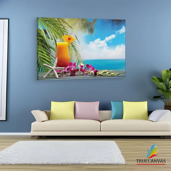 Multicolor_Tropical_Drink,_Sea,_Cocktail,_Wooden_Framed_Canvas_Paintings_|_For_Living_Room_|_Bedroom_|_Office_|_Gallery_|_Ready_Wall_Mount_Canvas_Wall_Art_Painting_|_Size_-_12_X_18In,_Ct0707