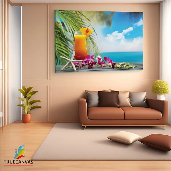 Multicolor_Tropical_Drink,_Sea,_Cocktail,_Wooden_Framed_Canvas_Paintings_|_For_Living_Room_|_Bedroom_|_Office_|_Gallery_|_Ready_Wall_Mount_Canvas_Wall_Art_Painting_|_Size_-_12_X_18In,_Ct0707