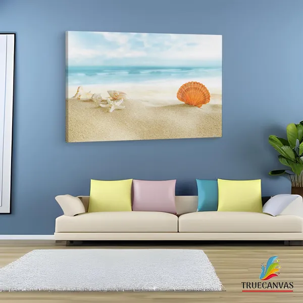 Multicolor_Beach_Beautiful_Shell,_Wooden_Framed_Canvas_Paintings_|_For_Living_Room_|_Bedroom_|_Office_|_Gallery_|_Ready_Wall_Mount_Canvas_Wall_Art_Painting_|_Size_-_12_X_18In,_Ct0710