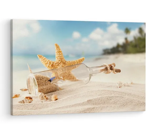 Multicolor_Beach_Seashell_Bottle,_Wooden_Framed_Canvas_Paintings_|_For_Living_Room_|_Bedroom_|_Office_|_Gallery_|_Ready_Wall_Mount_Canvas_Wall_Art_Painting_|_Size_-_12_X_18In,_Ct0712