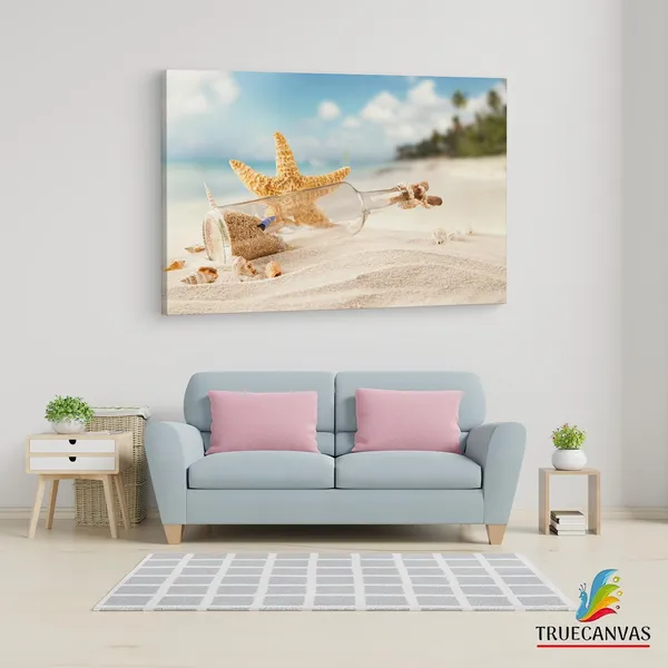 Multicolor_Beach_Seashell_Bottle,_Wooden_Framed_Canvas_Paintings_|_For_Living_Room_|_Bedroom_|_Office_|_Gallery_|_Ready_Wall_Mount_Canvas_Wall_Art_Painting_|_Size_-_12_X_18In,_Ct0712